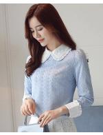 พรีออเดอร์ เสื้อเชิ้ต เสื้อแฟชั่น แขนยาว จั๊มแขน แต่งคอบัวสุดเก๋ ลุคคุณหนู ใส่ทำงานได้ สี ฟ้าอ่อน พรีออเดอร์ เสื้อเชิ้ต เสื้อแฟชั่น แขนยาว จั๊มแขน แต่งคอบัวสุดเก๋ ลุคคุณหนู ใส่ทำงานได้ สี ฟ้าอ่อน