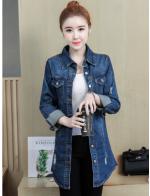 พรีออเดอร์ เสื้อคลุมยีนส์ คอปกสีเข้ม แขนยาว ใส่สบาย สีเข้ม พรีออเดอร์ เสื้อคลุมยีนส์ คอปกสีเข้ม แขนยาว ใส่สบาย สีเข้ม