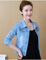 พรีออเดอร์ เสื้อคลุมยีนส์ แขนยาว ตัวสั้น เข้ารูป ผ้ายืด เนื้อดีสุด ๆ ปักลายนกและกิ่งไม้ ยีนส์สีอ่อน พรีออเดอร์ เสื้อคลุมยีนส์ แขนยาว ตัวสั้น เข้ารูป ผ้ายืด เนื้อดีสุด ๆ ปักลายนกและกิ่งไม้ ยีนส์สีอ่อน