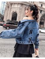 พรีออเดอร์ เสื้อคลุมยีนส์สวย ๆ แขนยาว ตัวสั้น สไตลเกาหลีสุด  ๆ สี ยีนส์อ่อน มีโบว์ด้านหลัง สุดเก๋ พรีออเดอร์ เสื้อคลุมยีนส์สวย ๆ แขนยาว ตัวสั้น สไตลเกาหลีสุด  ๆ สี ยีนส์อ่อน มีโบว์ด้านหลัง สุดเก๋