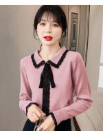 พรีออเดอร์ เสื้อเชิ้ต คอปก แขนยาว เสื้อไหมพรม สลับลูกไม้ที่ชายแขน ใส่สทำงานหรือกันหนาวได้ สี ดำ แดง ชมพูกะปิ น้ำเงิน เขียว พรีออเดอร์ เสื้อเชิ้ต คอปก แขนยาว เสื้อไหมพรม สลับลูกไม้ที่ชายแขน ใส่สทำงานหรือกันหนาวได้ สี ดำ แดง ชมพูกะปิ น้ำเงิน เขียว