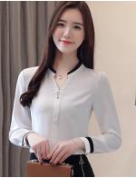 พรีออเดอร์ เสื้อเชิ้ต คอจีน แขนยาว แต่งกระดุมหน้า สลับสองสี ขาว  และกรม ใส่ทำงานได้ พรีออเดอร์ เสื้อเชิ้ต คอจีน แขนยาว แต่งกระดุมหน้า สลับสองสี ขาว  และกรม ใส่ทำงานได้