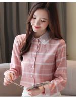 พรีออเดอร์ เสื้อเชิ้ต คอปก แขนยาว คอตตอนผสม ลายตาราง แต่งคอสองชั้นประดับมุก ใส่ทำงานได้ สี ชมพู เหลือง และเขียว พรีออเดอร์ เสื้อเชิ้ต คอปก แขนยาว คอตตอนผสม ลายตาราง แต่งคอสองชั้นประดับมุก ใส่ทำงานได้ สี ชมพู เหลือง และเขียว
