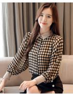 พรีออเดอร์ เสื้อเชิ้ต คอปก แขนยาว ผ้าชีฟอง ชุดทำงานสไตลเกาหลี สีน้ำตาล พรีออเดอร์ เสื้อเชิ้ต คอปก แขนยาว ผ้าชีฟอง ชุดทำงานสไตลเกาหลี สีน้ำตาล
