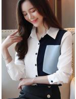 พรีออเดอร์ เสื้อเชิ้ต คอปก แขนยาว แต่งกระเป๋าหน้า สี ขาวฟ้า สไตลเกาหลี พรีออเดอร์ เสื้อเชิ้ต คอปก แขนยาว แต่งกระเป๋าหน้า สี ขาวฟ้า สไตลเกาหลี