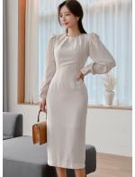 พรีออเดอร์ เดรสยาว เดรสราตรีออกงาน ใส่ไปงานแต่งได้ หรือใส่ทำงานได้ สี ขาว แขนยาว จั๊มแขน พรีออเดอร์ เดรสยาว เดรสราตรีออกงาน ใส่ไปงานแต่งได้ หรือใส่ทำงานได้ สี ขาว แขนยาว จั๊มแขน