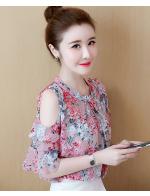 พรีออเดอร์ เสื้อแฟชั่น แขนสั้น เปิดไหล่ ปาดไหล่ ลายดอก ชีฟองสวย ๆ สี น้ำเงิน และแดง พรีออเดอร์ เสื้อแฟชั่น แขนสั้น เปิดไหล่ ปาดไหล่ ลายดอก ชีฟองสวย ๆ สี น้ำเงิน และแดง