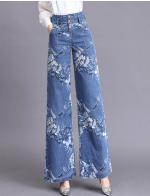 พรีออเดอร์ กางเกงขายาว กางเกงขาบาน ลายดอกไม้ ผ้าเนื้อดี เสื้อผ้าแฟชั่นเกาหลี สี ยีนส์ซีด สีพื้นและลายดอกไม้